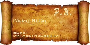 Páskuj Milán névjegykártya