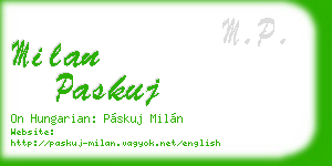 milan paskuj business card